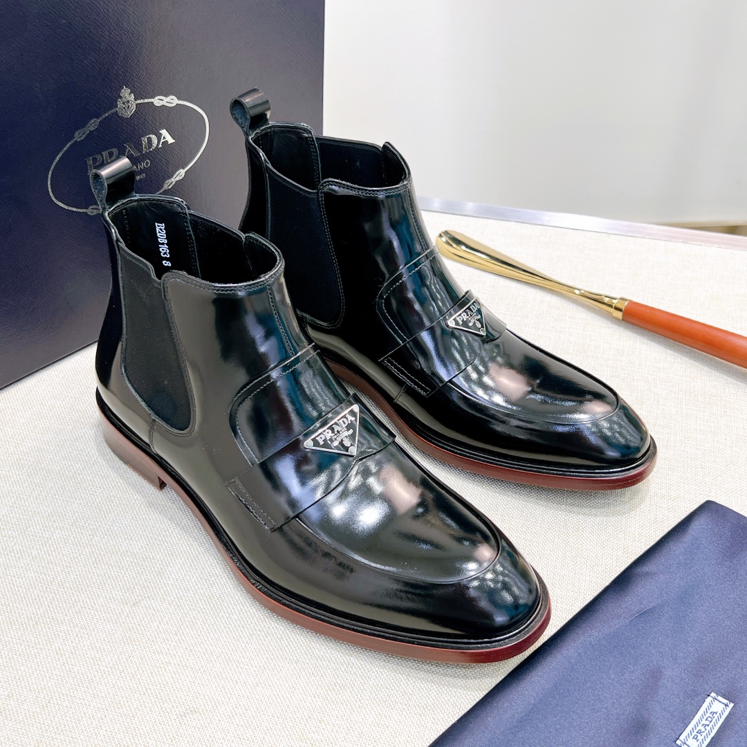 PRADA Мужские лакированные ботинки 
