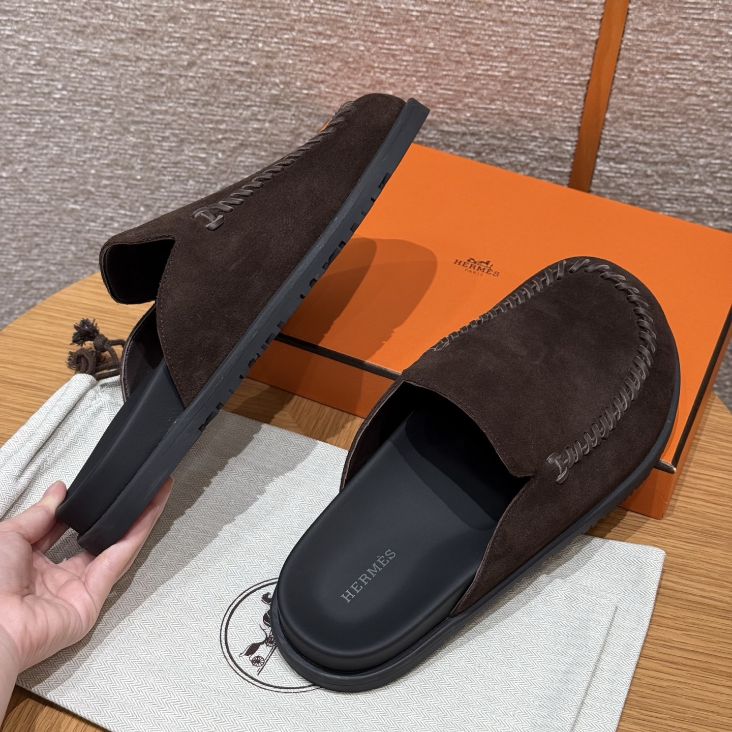 HERMES Мужские мюли Johan 