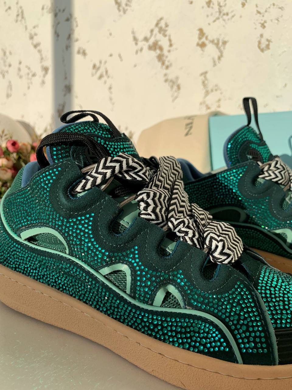 LANVIN Женские кроссовки со стразами LANVIN Женские кроссовки со стразами