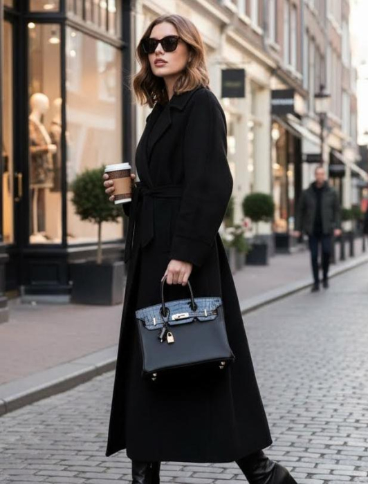  Hermes Женская сумка Birkin Touch 25 см ck89/Black Niloticus