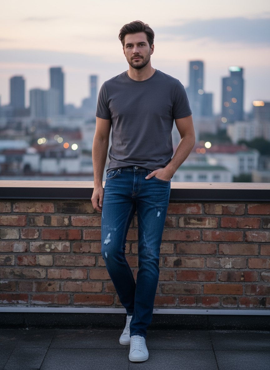 DOLCE & GABBANA Мужские джинсы с логотипом DOLCE & GABBANA Мужские джинсы с логотипом