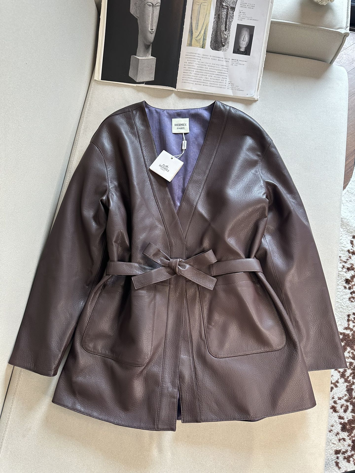 HERMES Женская кожаная куртка HERMES Женская кожаная куртка