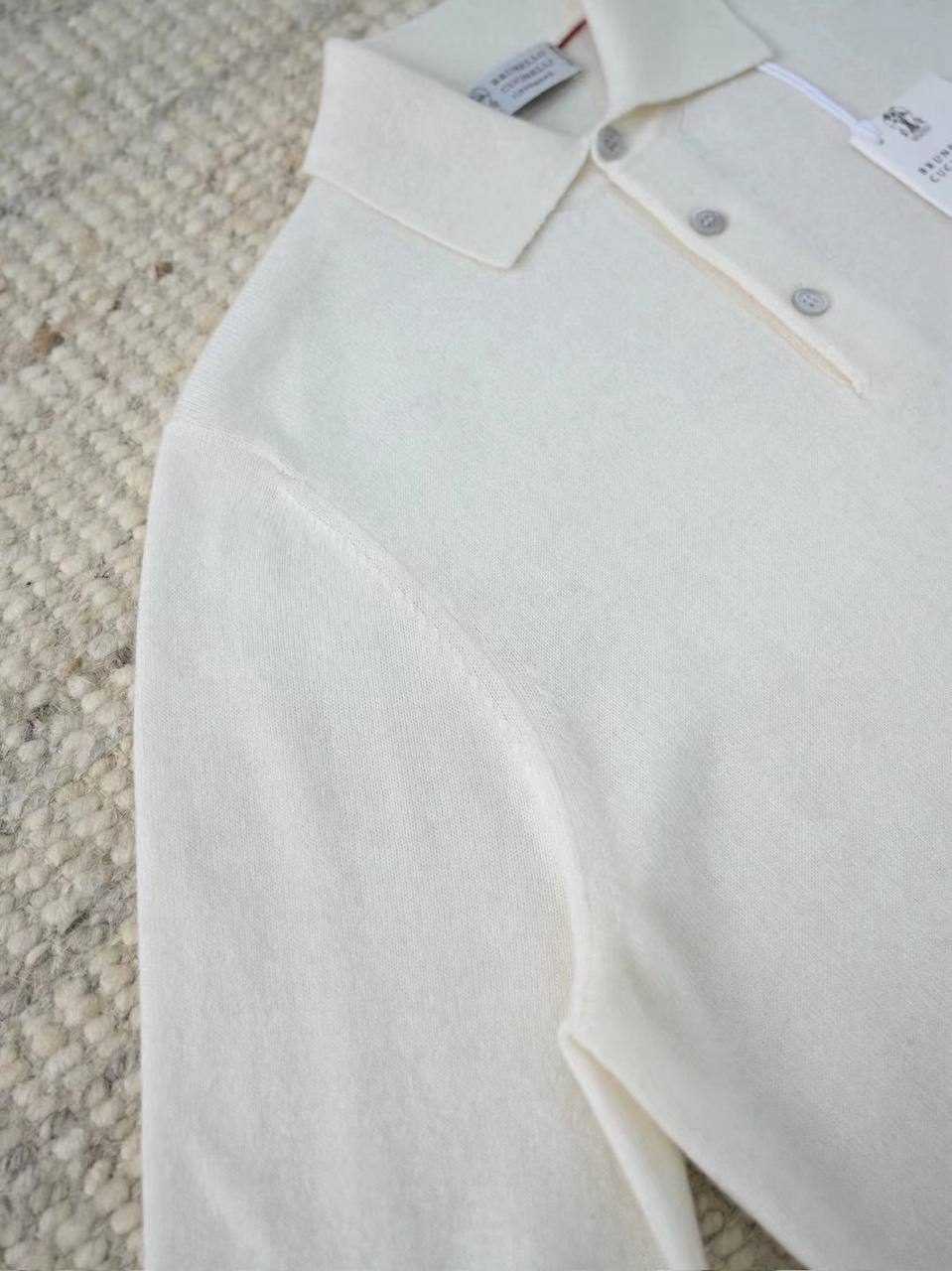 BRUNELLO CUCINELLI Мужское поло из кашемира  BRUNELLO CUCINELLI Мужское поло из кашемира