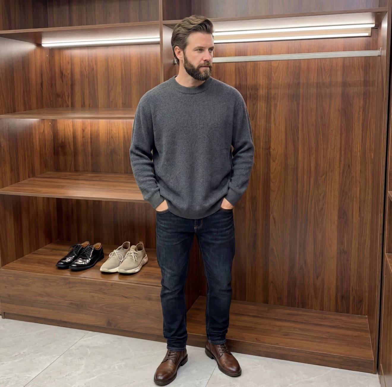 BRIONI Мужской свитер из шерсти и кашемира 