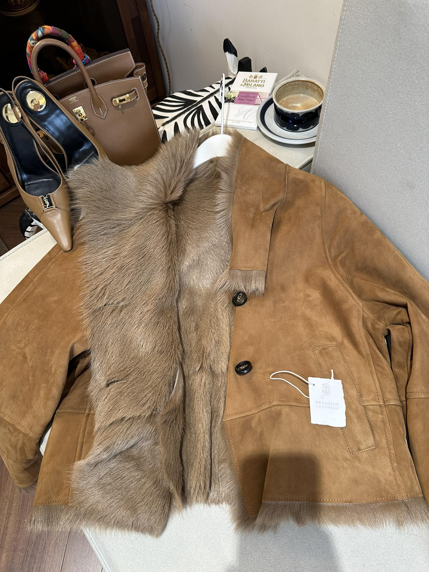 BRUNELLO CUCINELLI Женская дублёнка из меха лисы BRUNELLO CUCINELLI Женская дублёнка из меха лисы