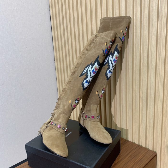 ISABEL MARANT Женские замшевые сапоги с вышивкой