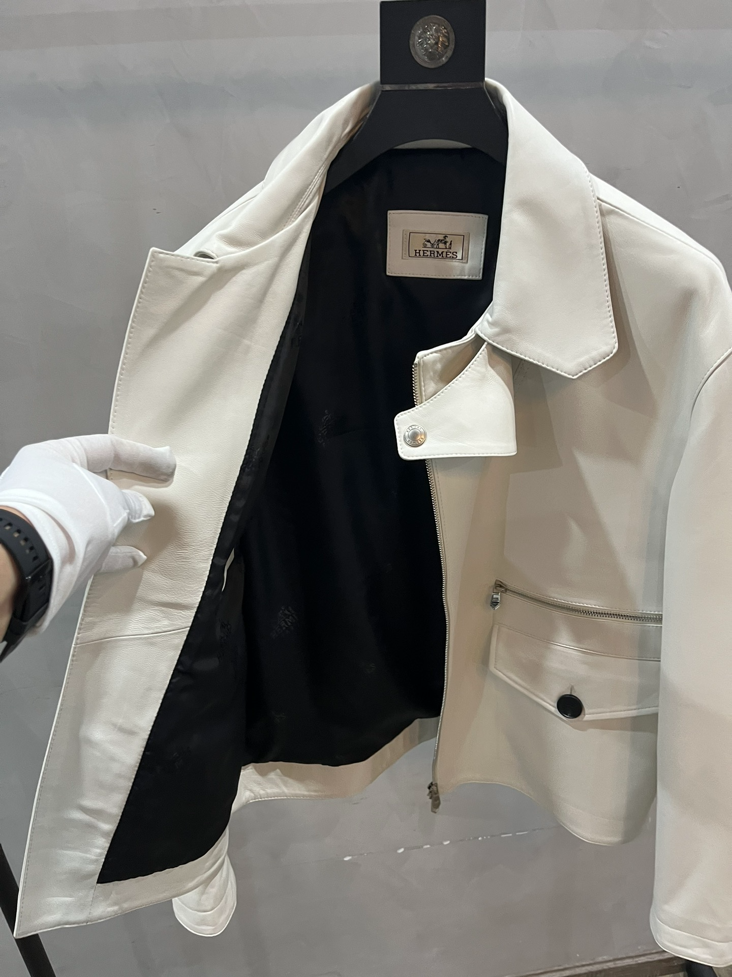 HERMES Мужская кожаная куртка HERMES Мужская кожаная куртка