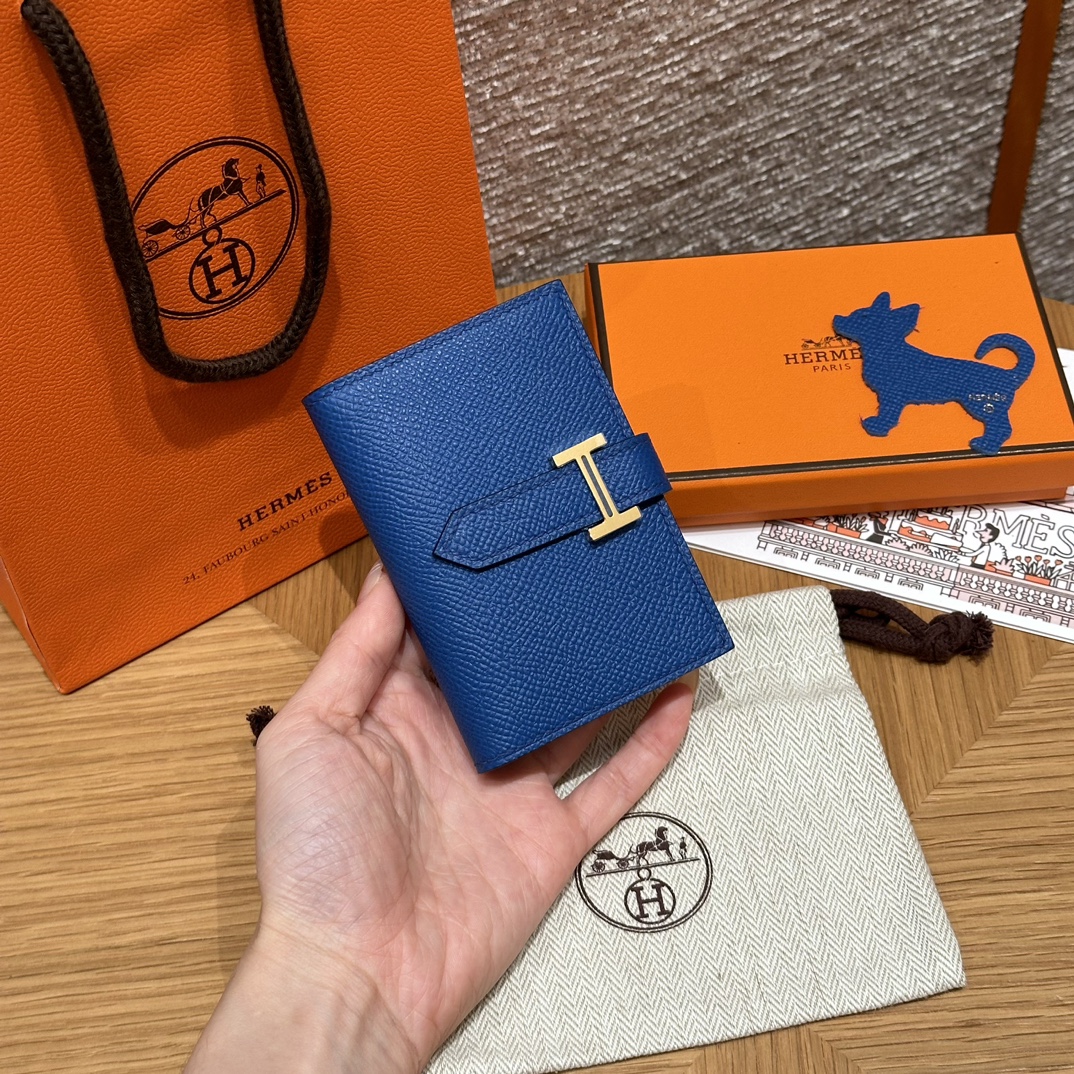 HERMES Кошелёк Bearn 10 см 71/Bleu France Epsom HERMES Кошелёк Bearn 10 см 71/Bleu France Epsom