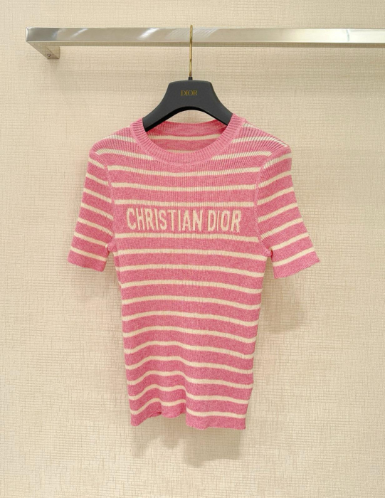 CHRISTIAN DIOR Женская футболка лён и шёлк