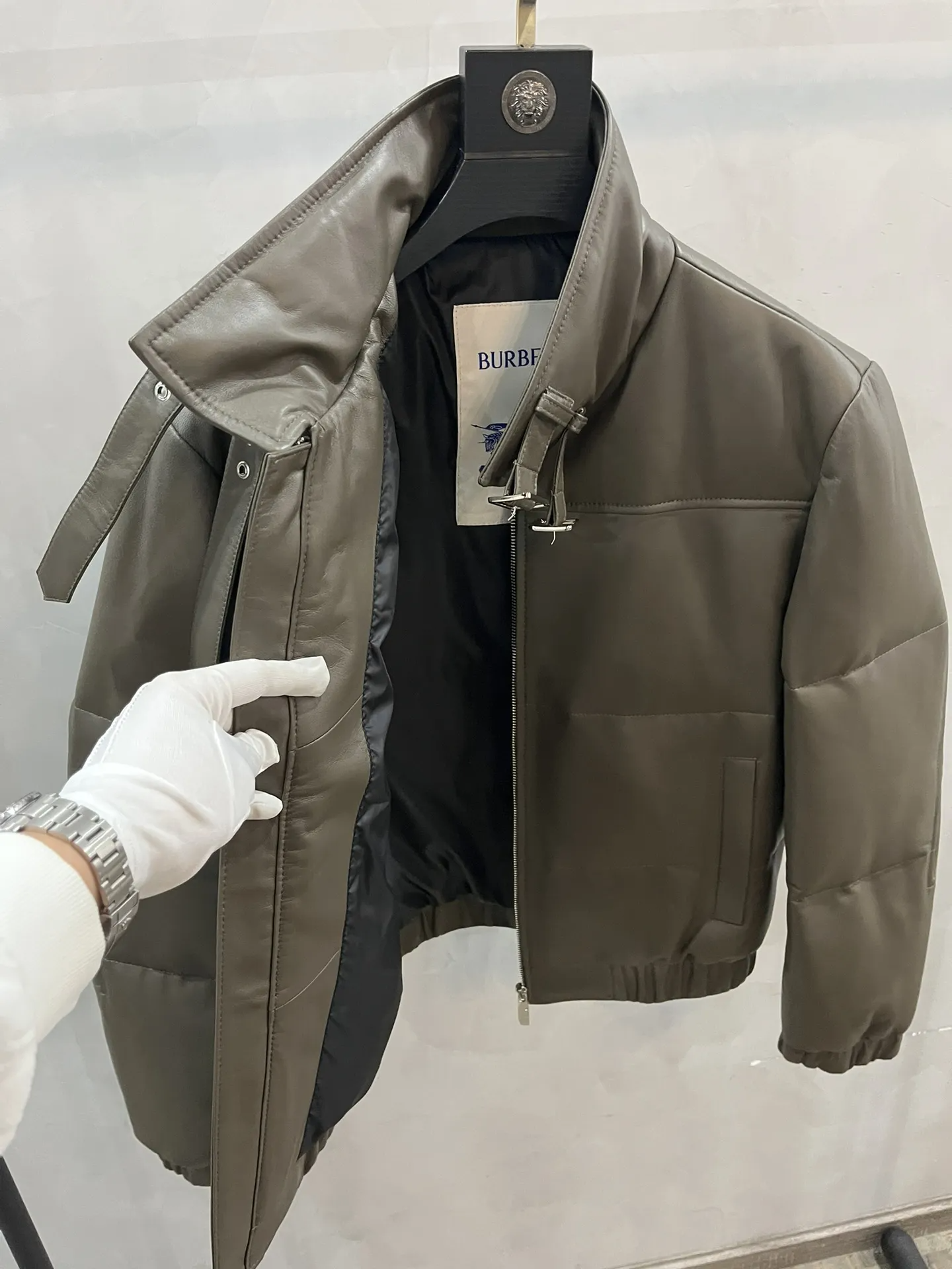 BURBERRY Мужская кожаная куртка BURBERRY Мужская кожаная куртка