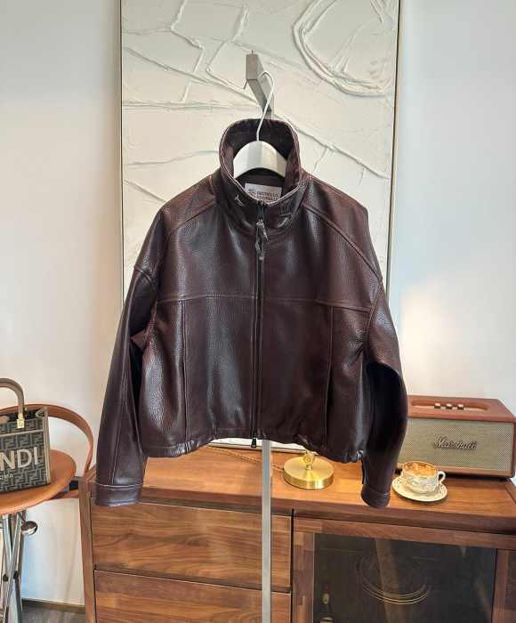 BRUNELLO CUCINELLI Женская кожаная куртка