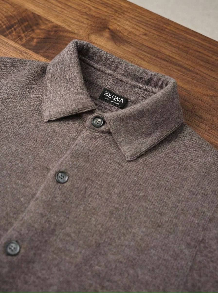 ERMENEGILDO ZEGNA Мужская рубашка из кашемира ERMENEGILDO ZEGNA Мужская рубашка из кашемира