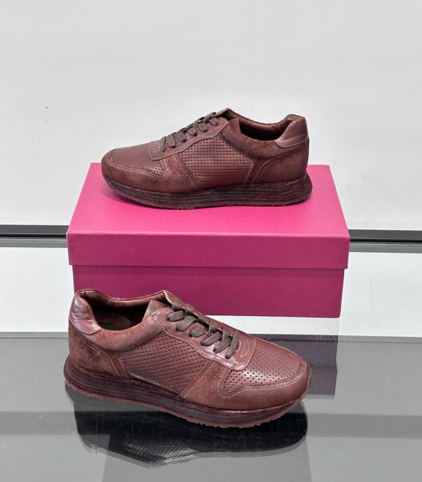 SALVATORE FERRAGAMO Мужские кроссовки конская кожа