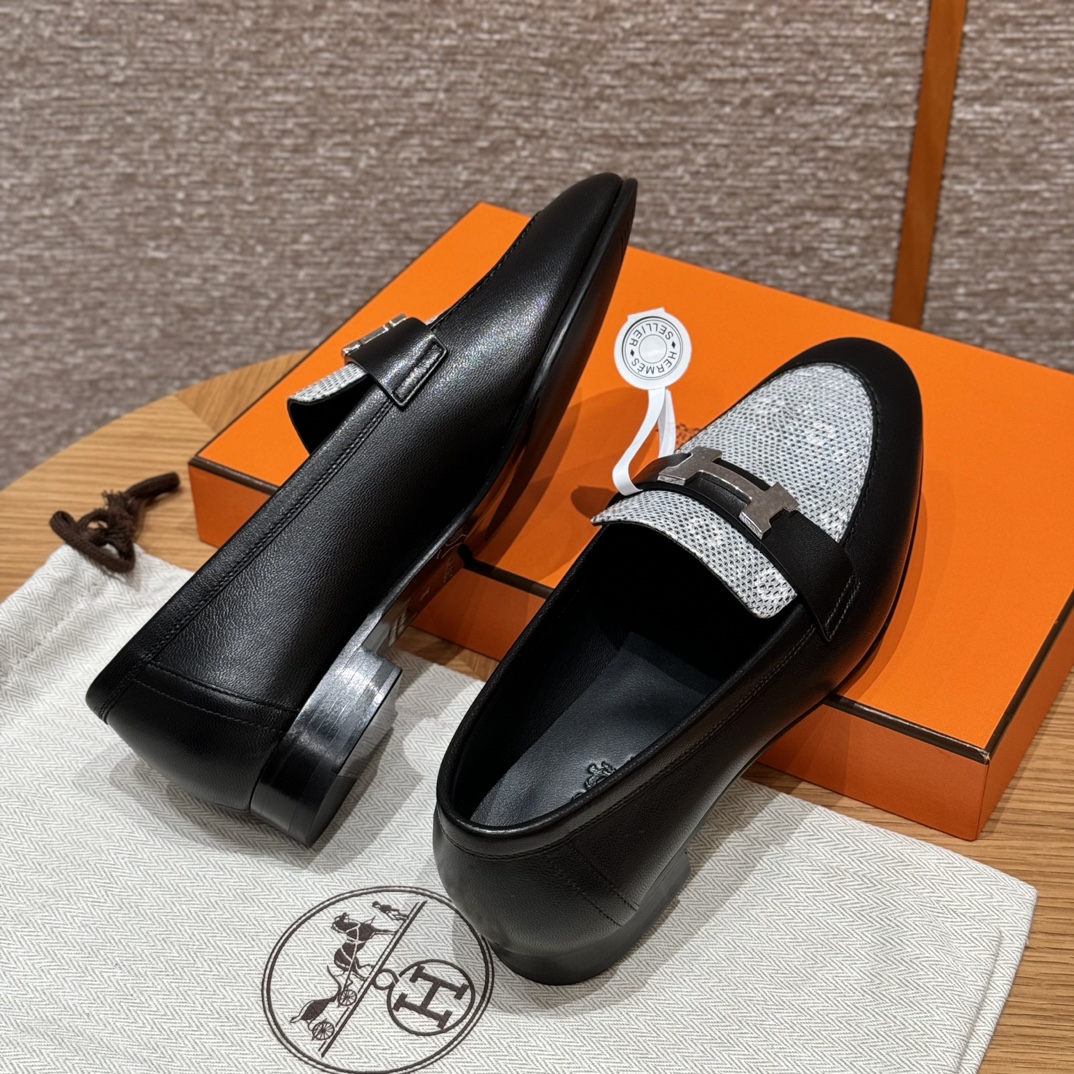 HERMES Женские лоферы Paris кожа ящерицы HERMES Женские лоферы Paris кожа ящерицы