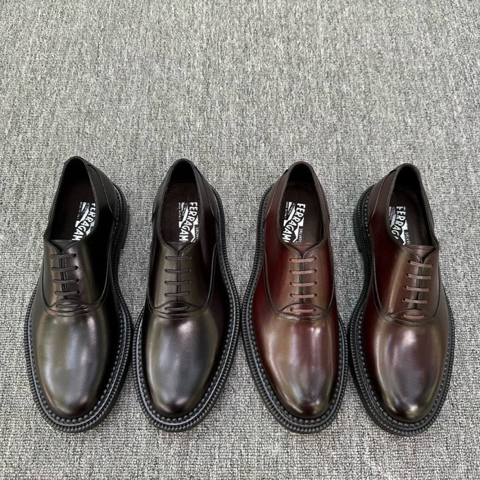 SALVATORE FERRAGAMO Туфли оксфорды из воловьей кожи