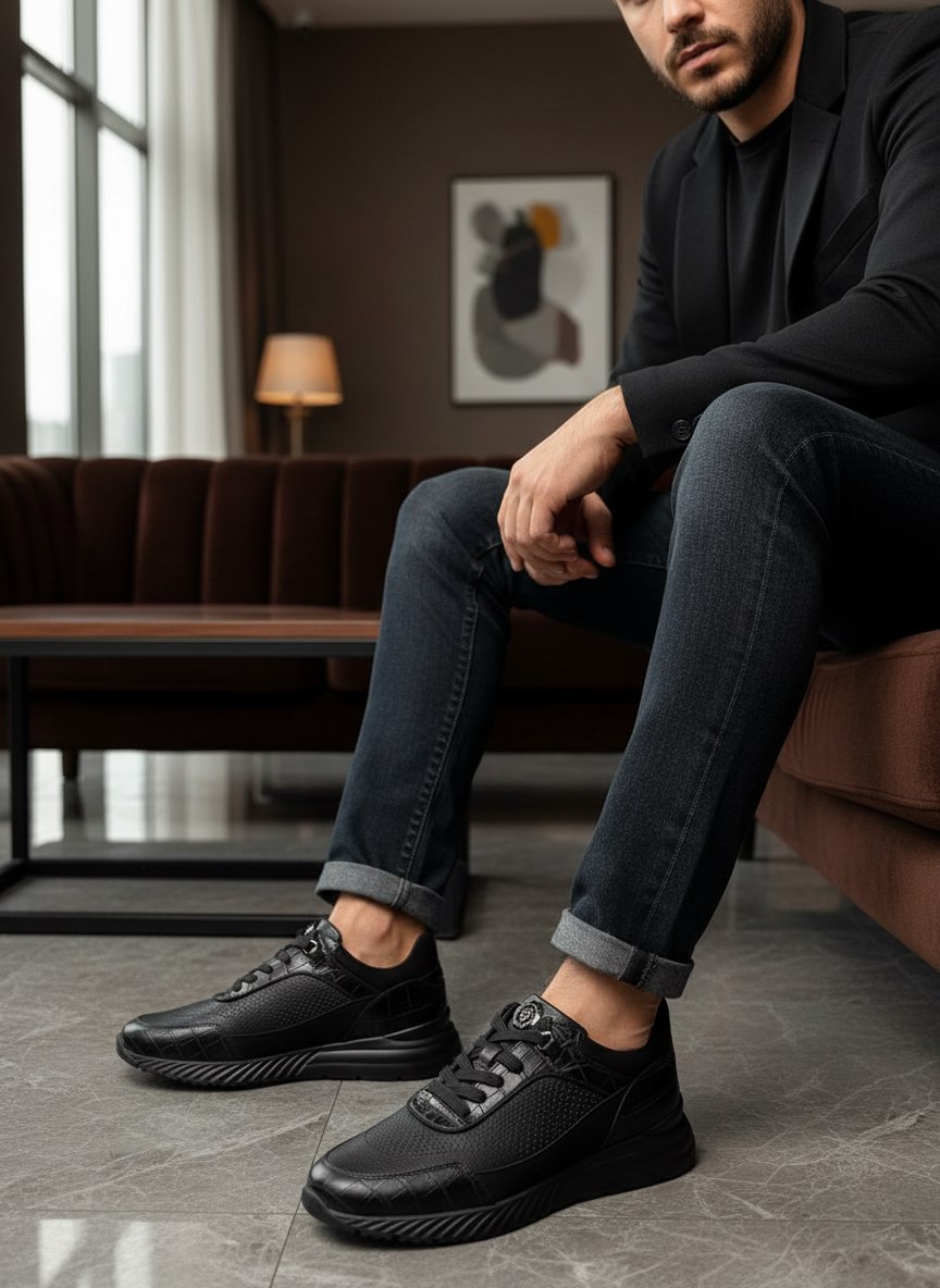 STEFANO RICCI Мужские кроссовки с крокодиловой отделкой STEFANO RICCI Мужские кроссовки с крокодиловой отделкой