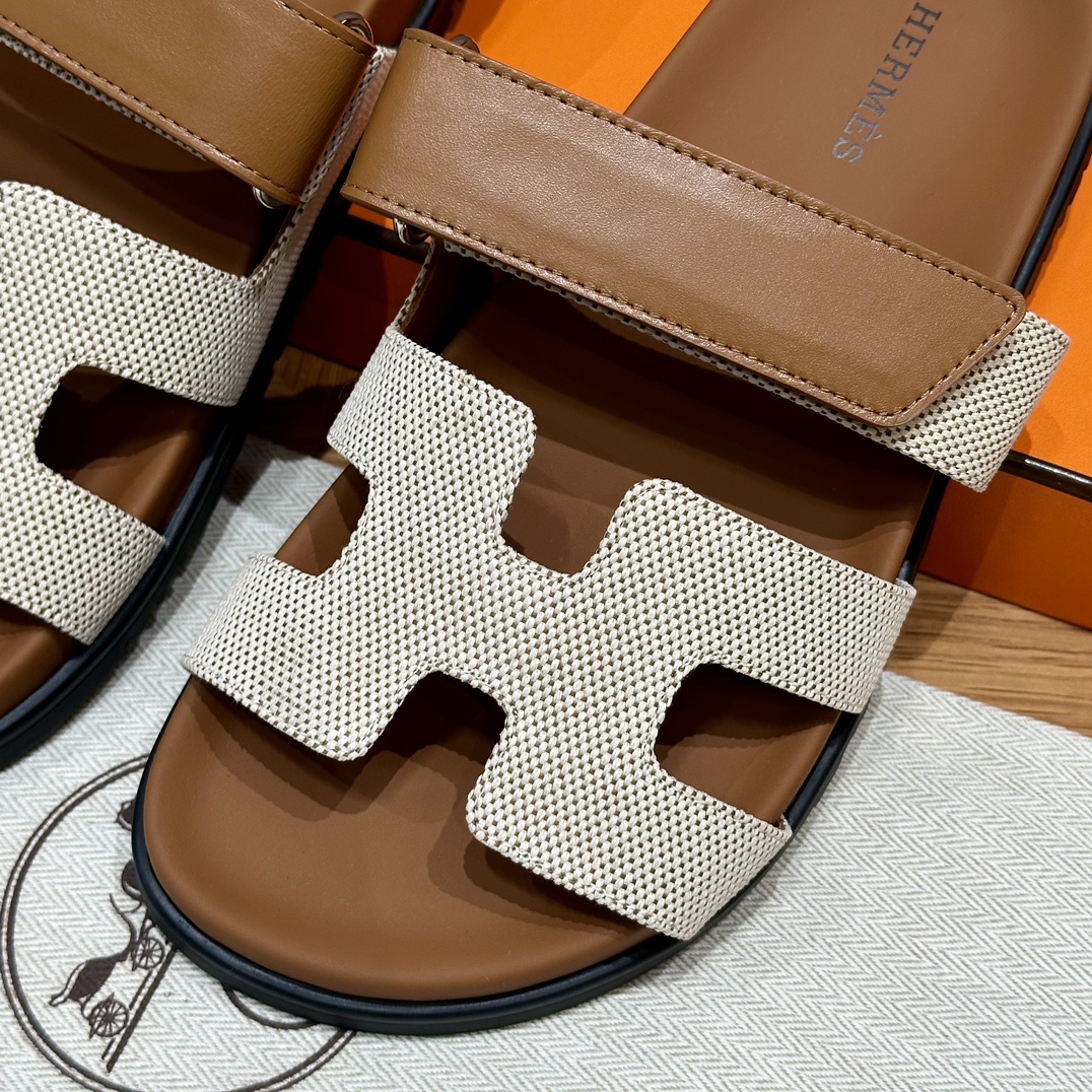 HERMES Женские сандалии Chypre из холста HERMES Женские сандалии Chypre из холста