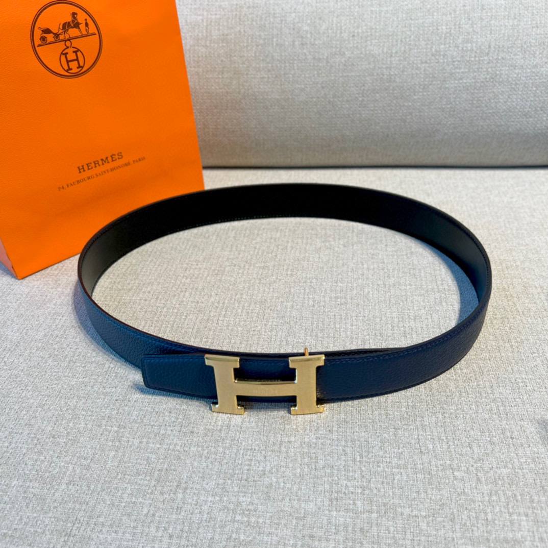HERMES (ЭРМЕС) Мужской ремень с пряжкой "Н"