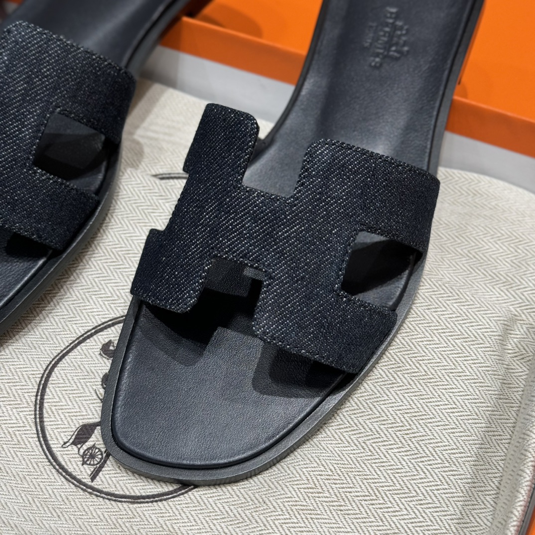 HERMES Женские сандалии Oran деним