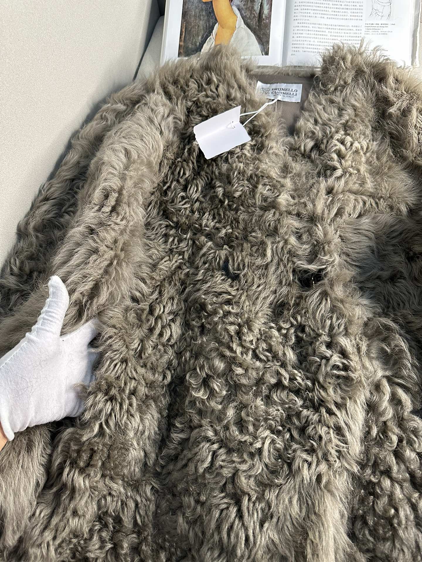 BRUNELLO CUCINELLI Женская шуба из овечьей шерсти BRUNELLO CUCINELLI Женская шуба из овечьей шерсти