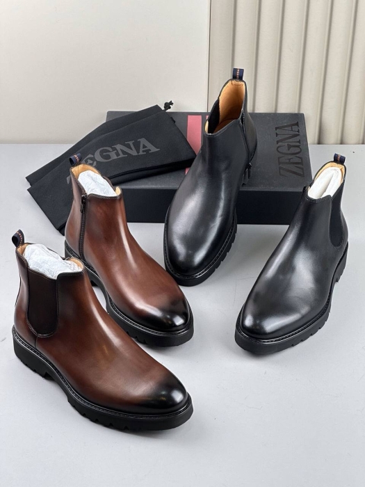 ERMENEGILDO ZEGNA Мужские ботинки из телячьей кожи