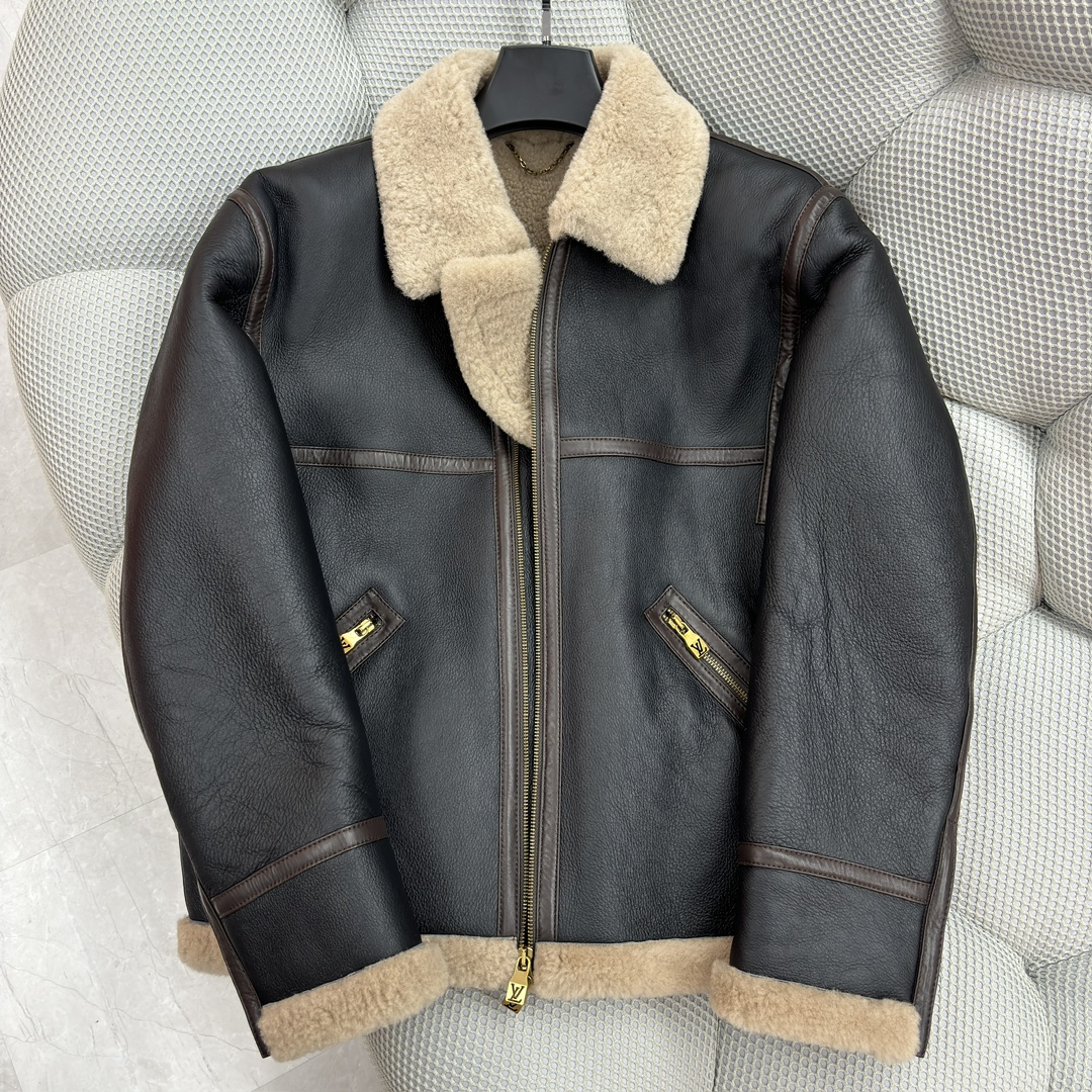 LOUIS VUITTON Мужская кожаная дублёнка LOUIS VUITTON Мужская кожаная дублёнка