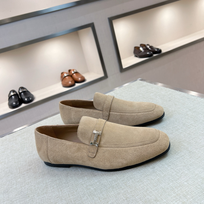 HERMES Мужские лоферы коровья замша