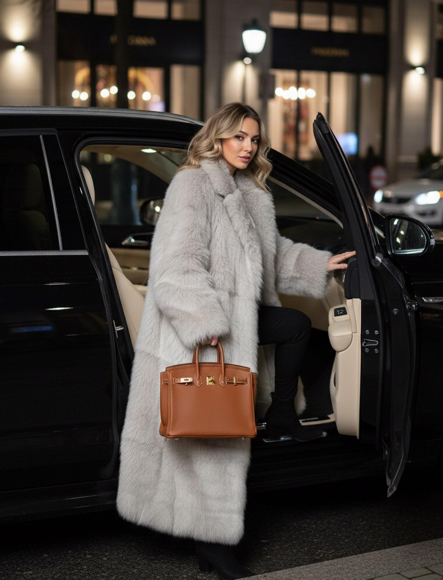 HERMES Женская шуба из овчины HERMES Женская шуба из овчины