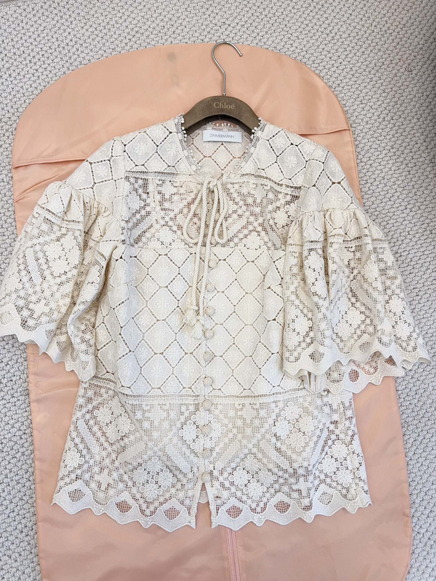 ZIMMERMANN Женская кружевная блузка ZIMMERMANN Женская кружевная блузка