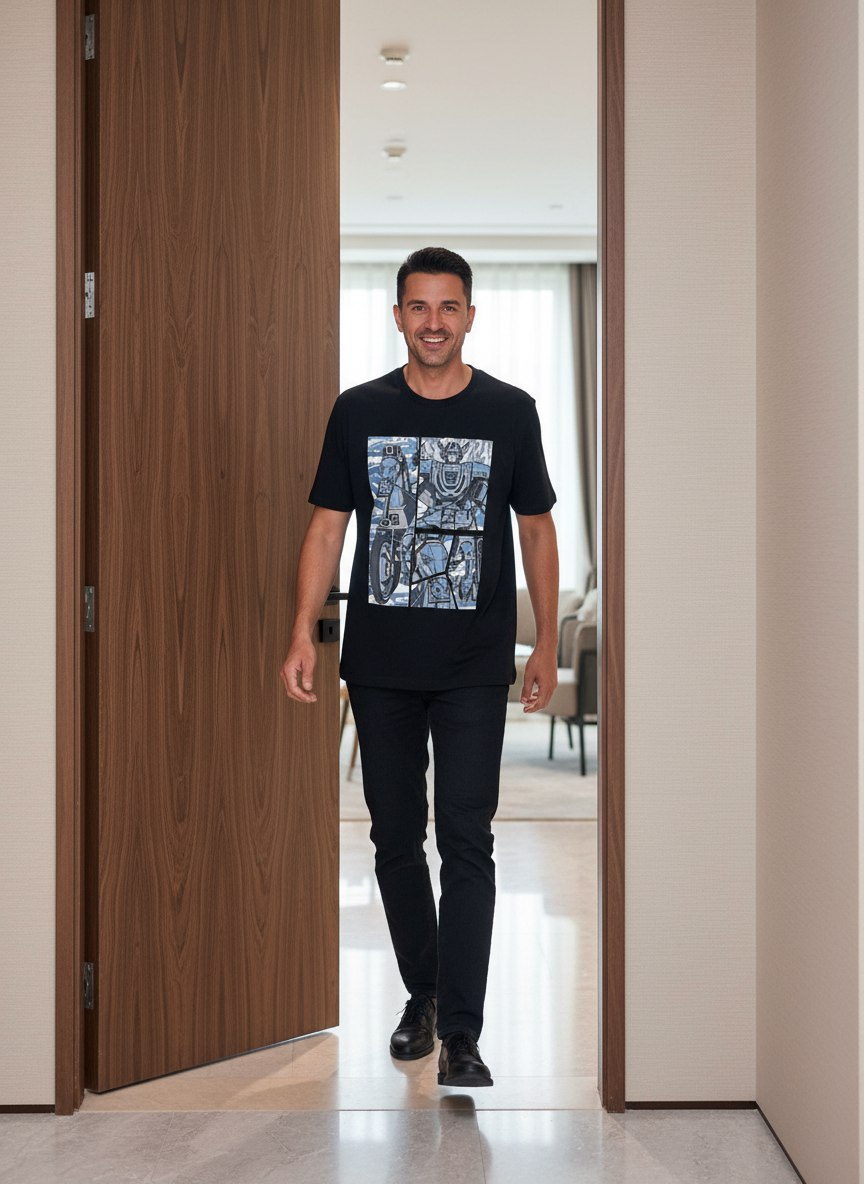 HERMES Мужская футболка с принтом HERMES Мужская футболка с принтом