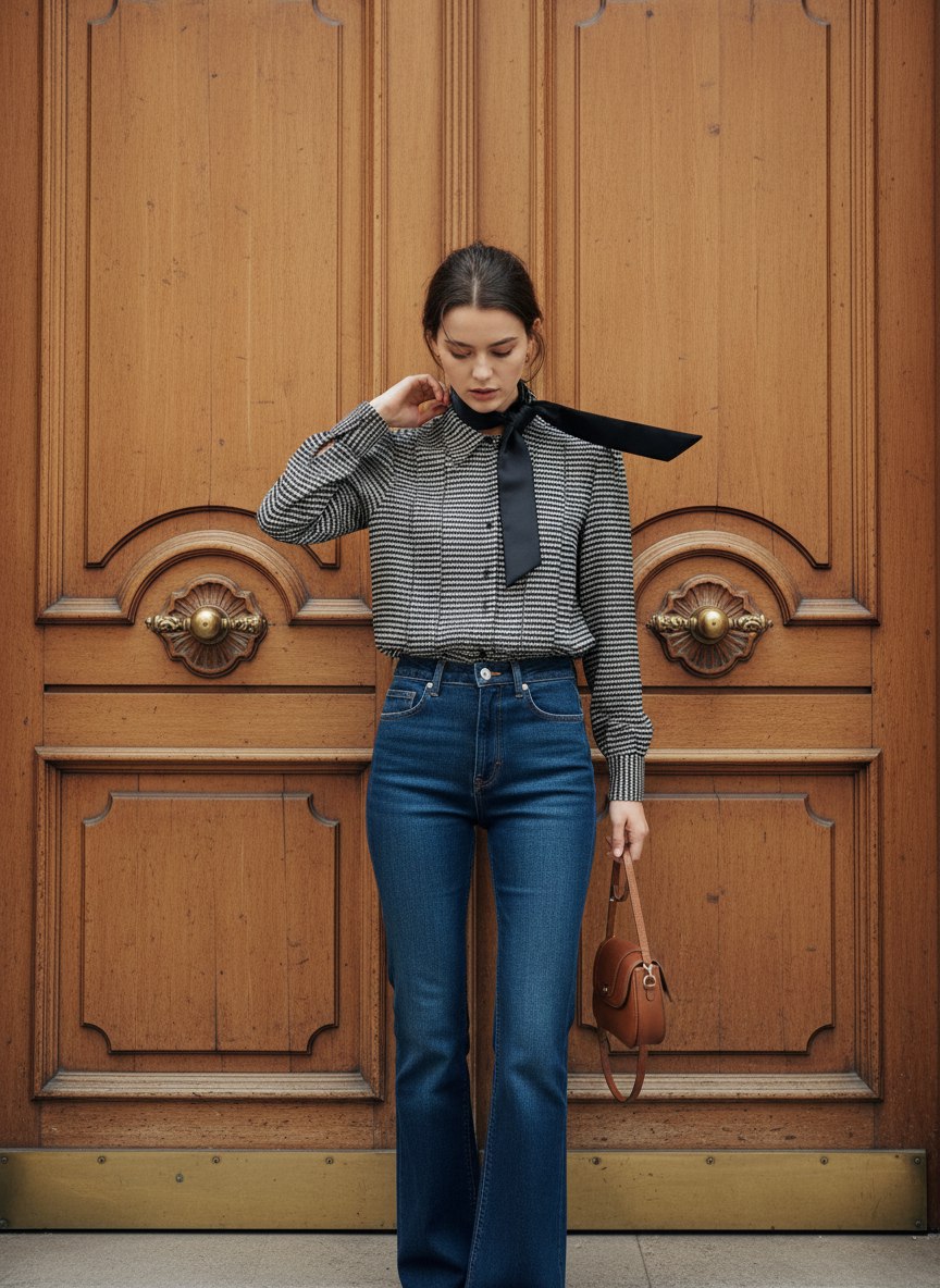 SAINT LAURENT Женская рубашка из шелка SAINT LAURENT Женская рубашка из шелка