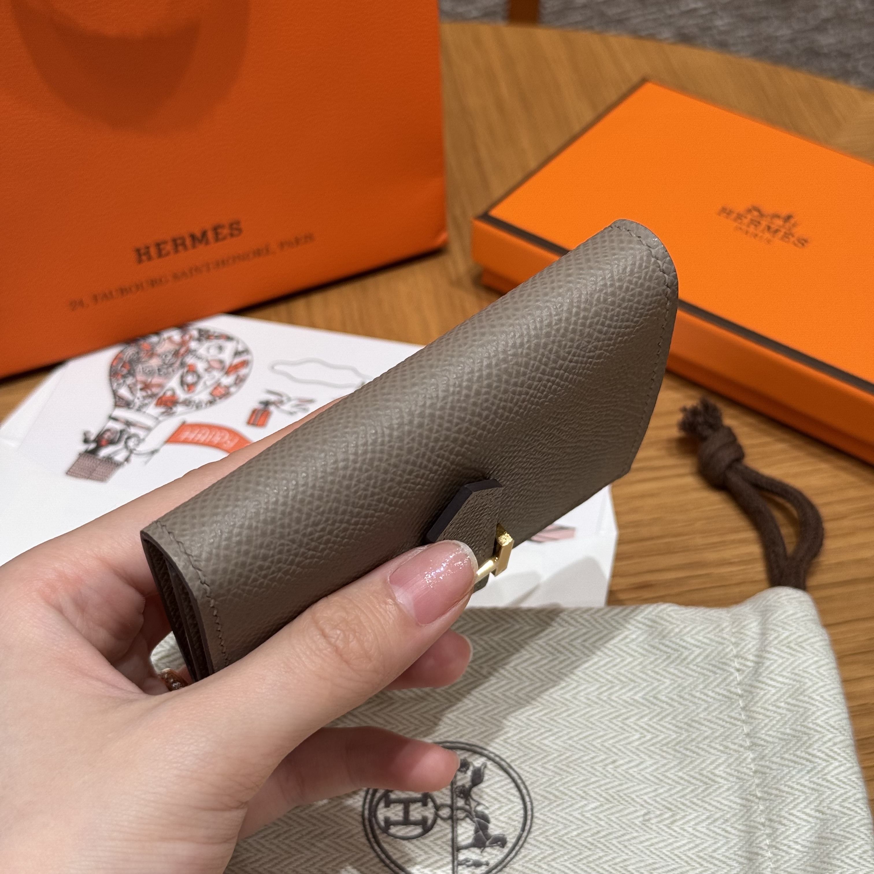 HERMES Кошелёк Bearn 10 см M8/Girs Asphalte Epsom HERMES Кошелёк Bearn 10 см M8/Girs Asphalte Epsom