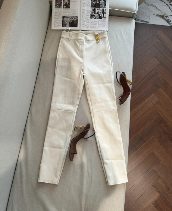 VERSACE Женские кожаные брюки