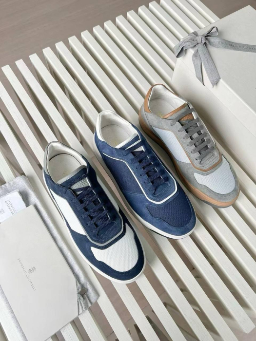  BRUNELLO CUCINELLI Мужские комбинированные сникеры Slam