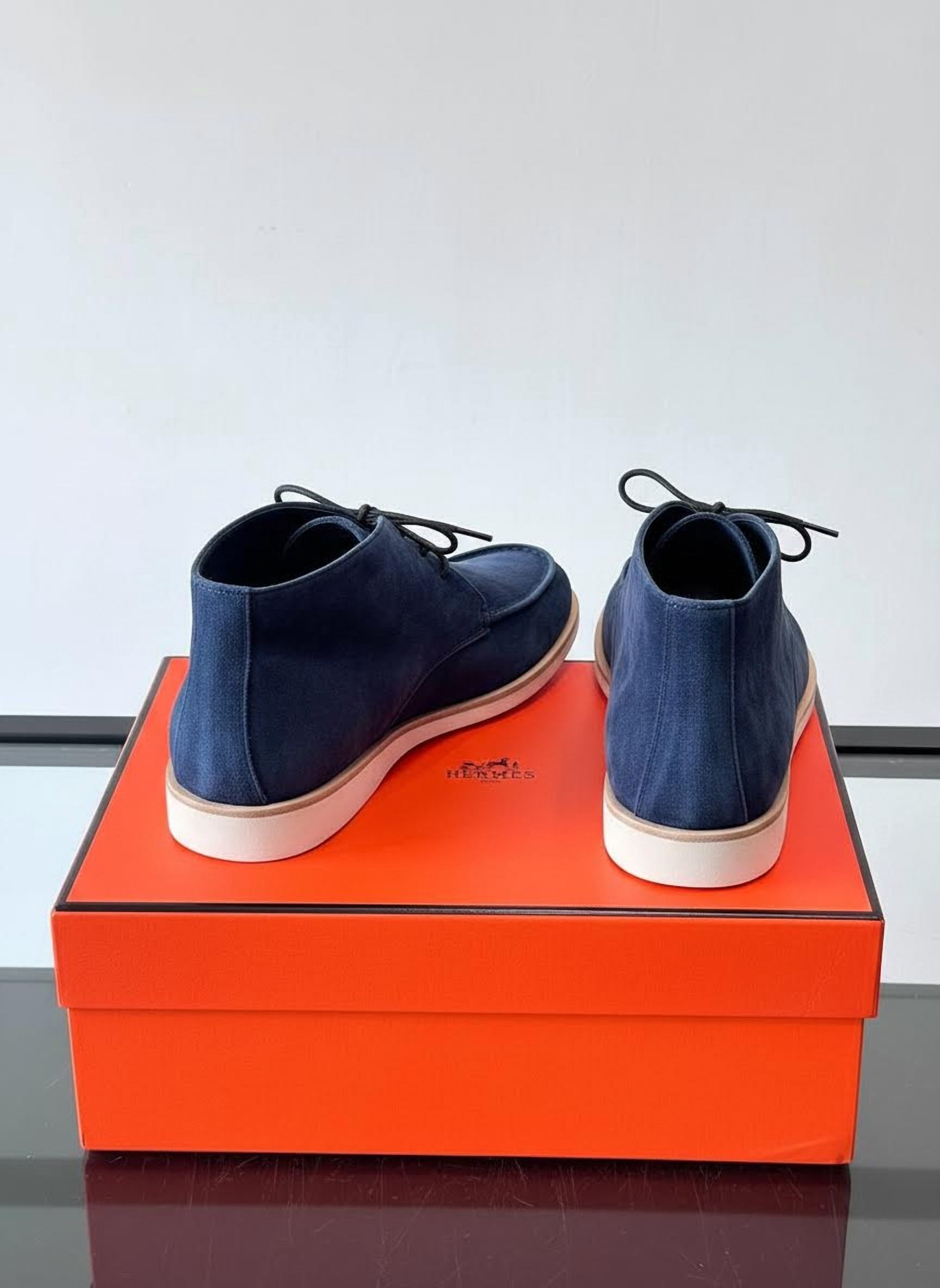 HERMES Мужские замшевые ботинки 