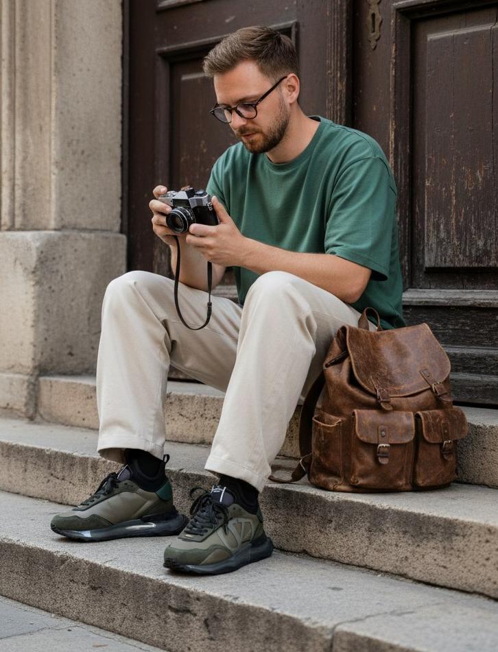 VALENTINO Мужские кроссовки темно-зеленые VALENTINO Мужские кроссовки темно-зеленые