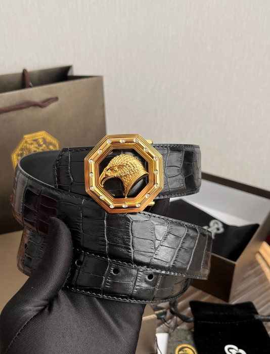 STEFANO RICCI Мужской ремень с тиснением под крокодила