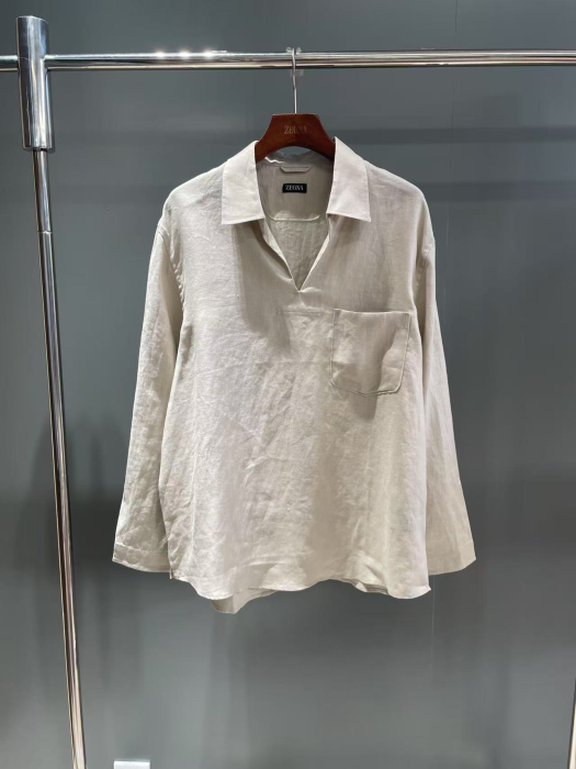ZEGNA Мужская рубашка лён