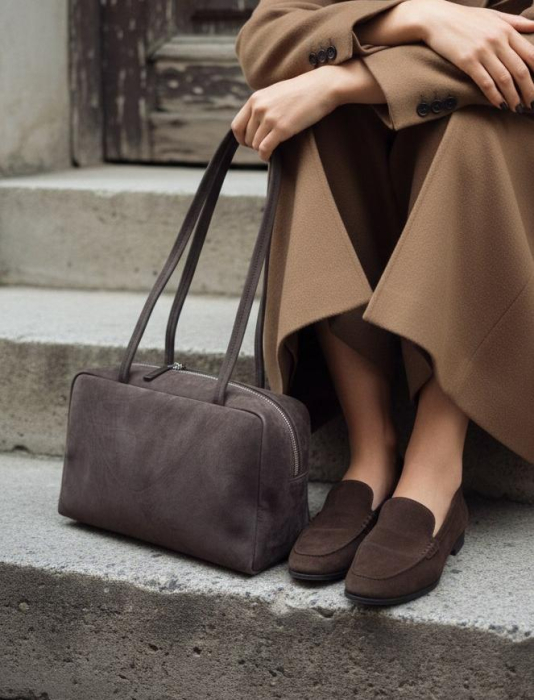 THE ROW Женская сумка Astra из коричневой замши