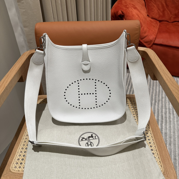  Hermes Женская сумка Evelyne 29 см 01/Blanc Clemence