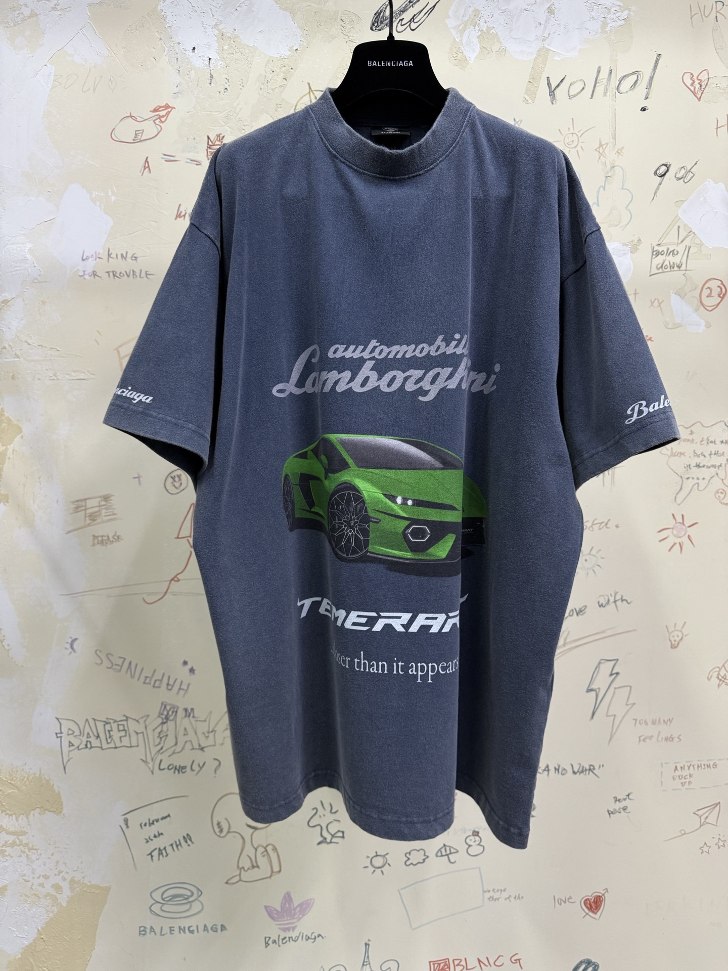 BALENCIAGA Мужская футболка коллаборация Balenciaga x Lamborghini