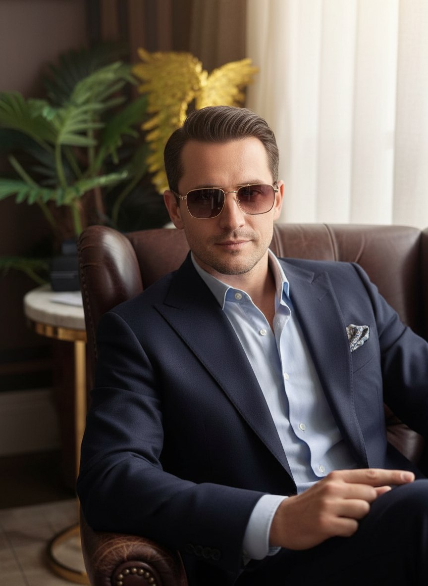 MAYBACH Мужские очки The Aro I с квадратной оправой MAYBACH Мужские очки The Aro I с квадратной оправой