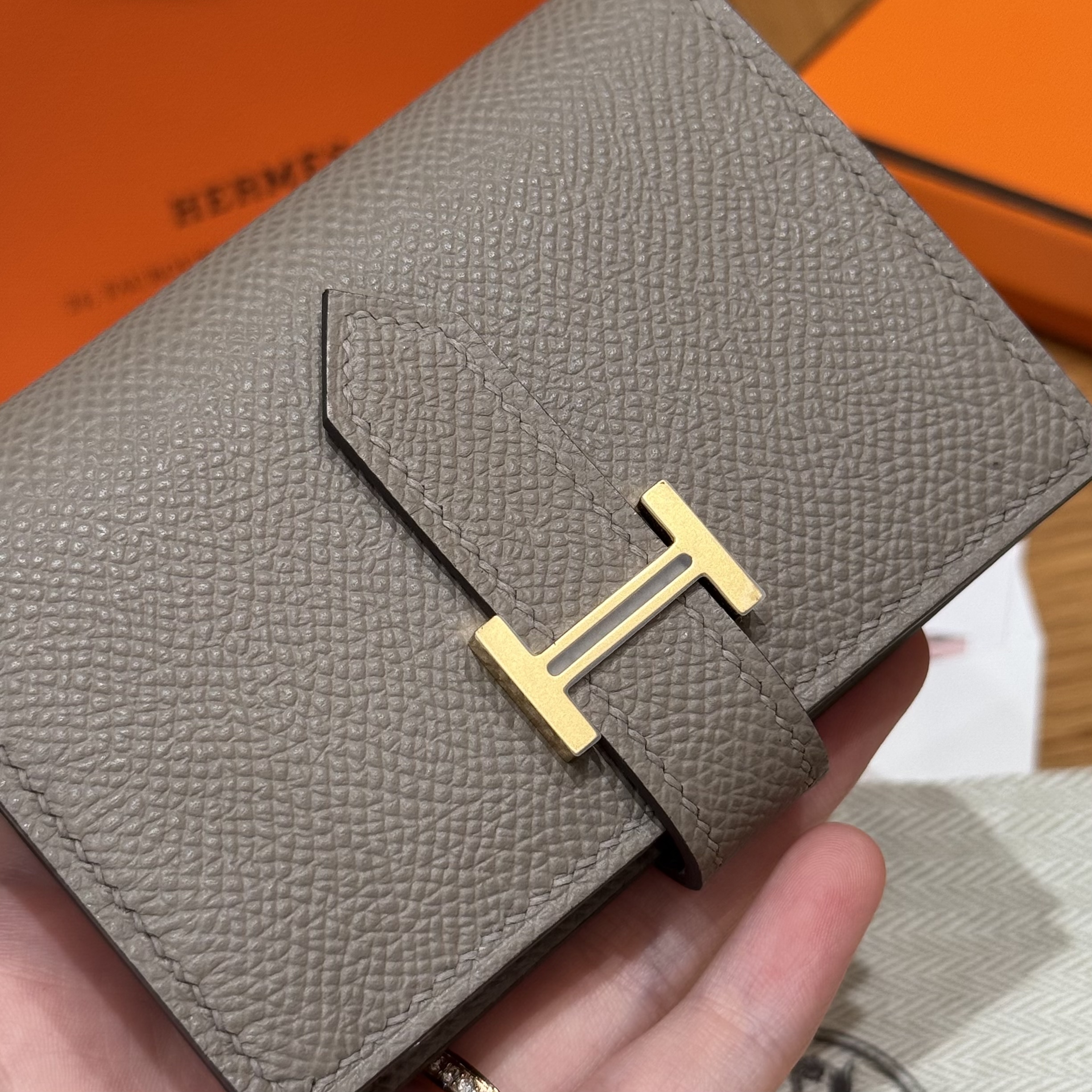 HERMES Кошелёк Bearn 10 см M8/Girs Asphalte Epsom HERMES Кошелёк Bearn 10 см M8/Girs Asphalte Epsom