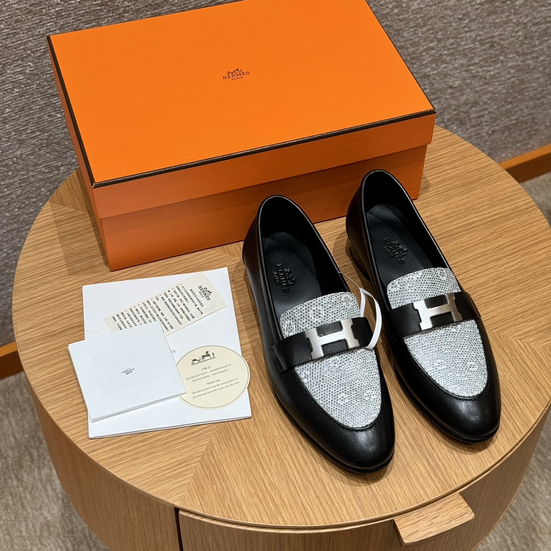 HERMES Женские лоферы Paris кожа ящерицы HERMES Женские лоферы Paris кожа ящерицы