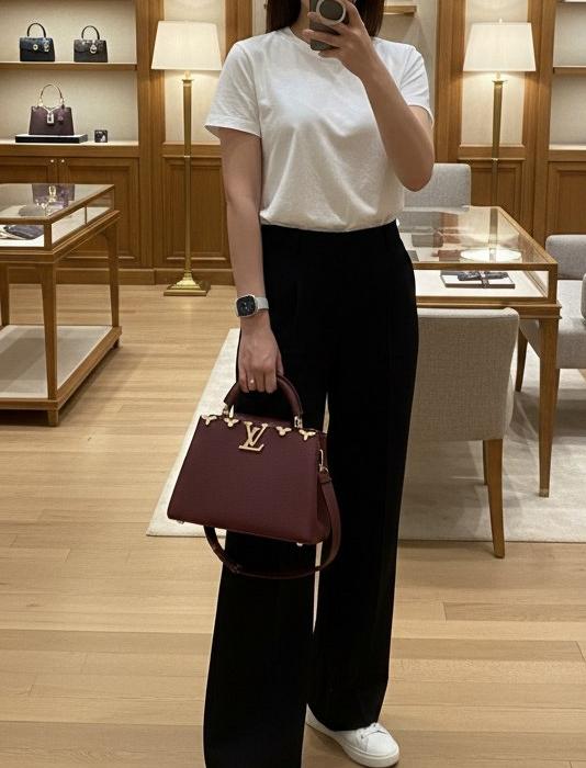 LOUIS VUITTON Женская Сумка Capucines с металлическими вставками