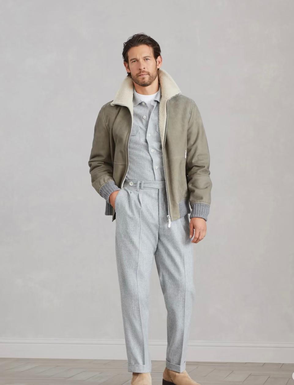 BRUNELLO CUCINELLI Мужская кожаная куртка  BRUNELLO CUCINELLI Мужская кожаная куртка