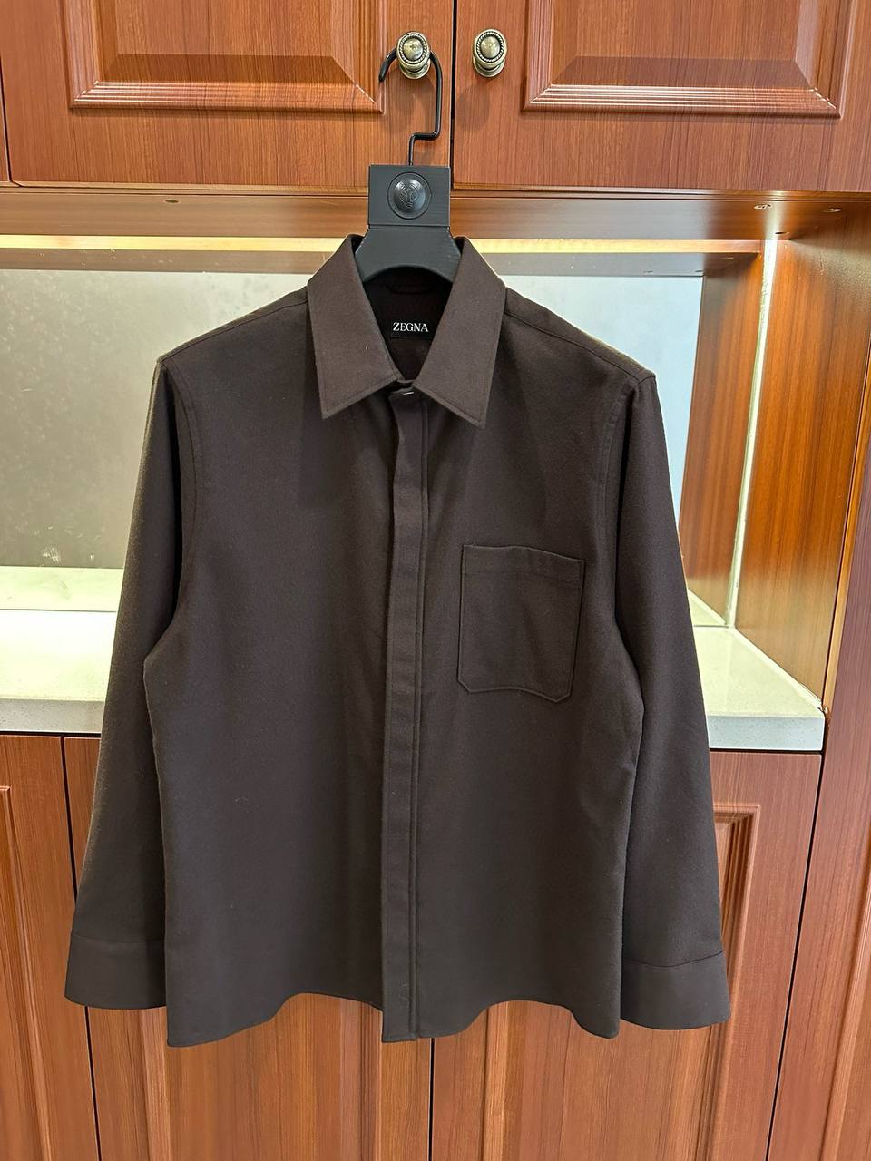 ERMENEGILDO ZEGNA Мужская рубашка из кашемира и шерсти ERMENEGILDO ZEGNA Мужская рубашка из кашемира и шерсти