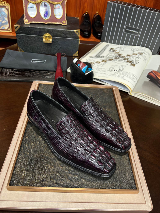 ERMENEGILDO ZEGNA Мужские туфли кожа крокодила
