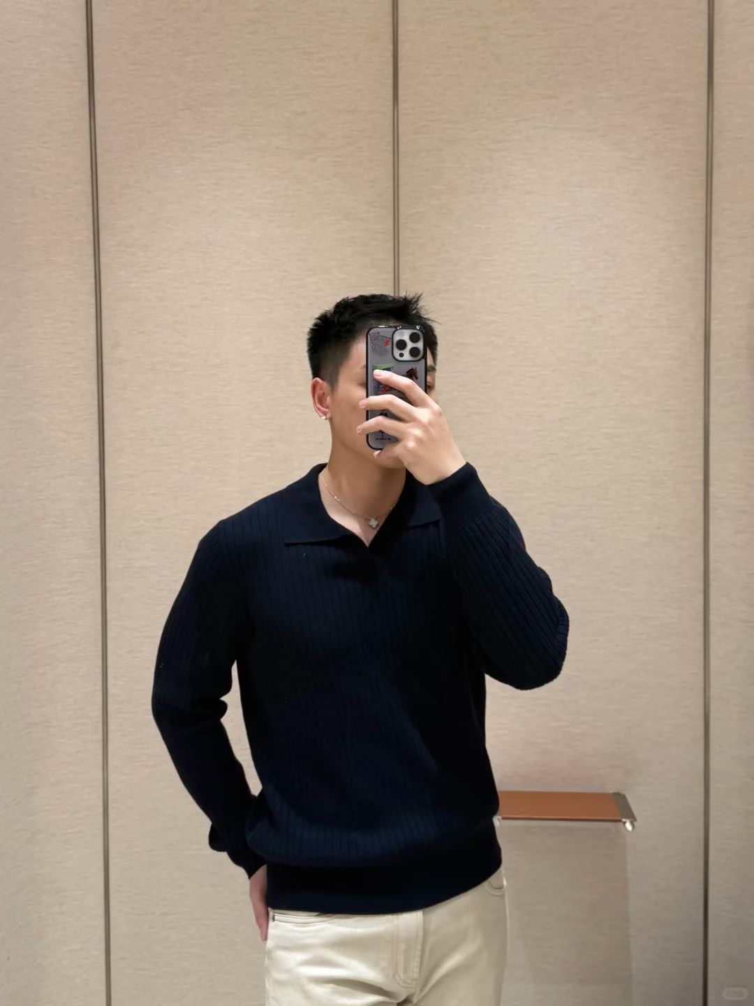 LORO PIANA Мужской свитер из кашемира с воротником в стиле поло