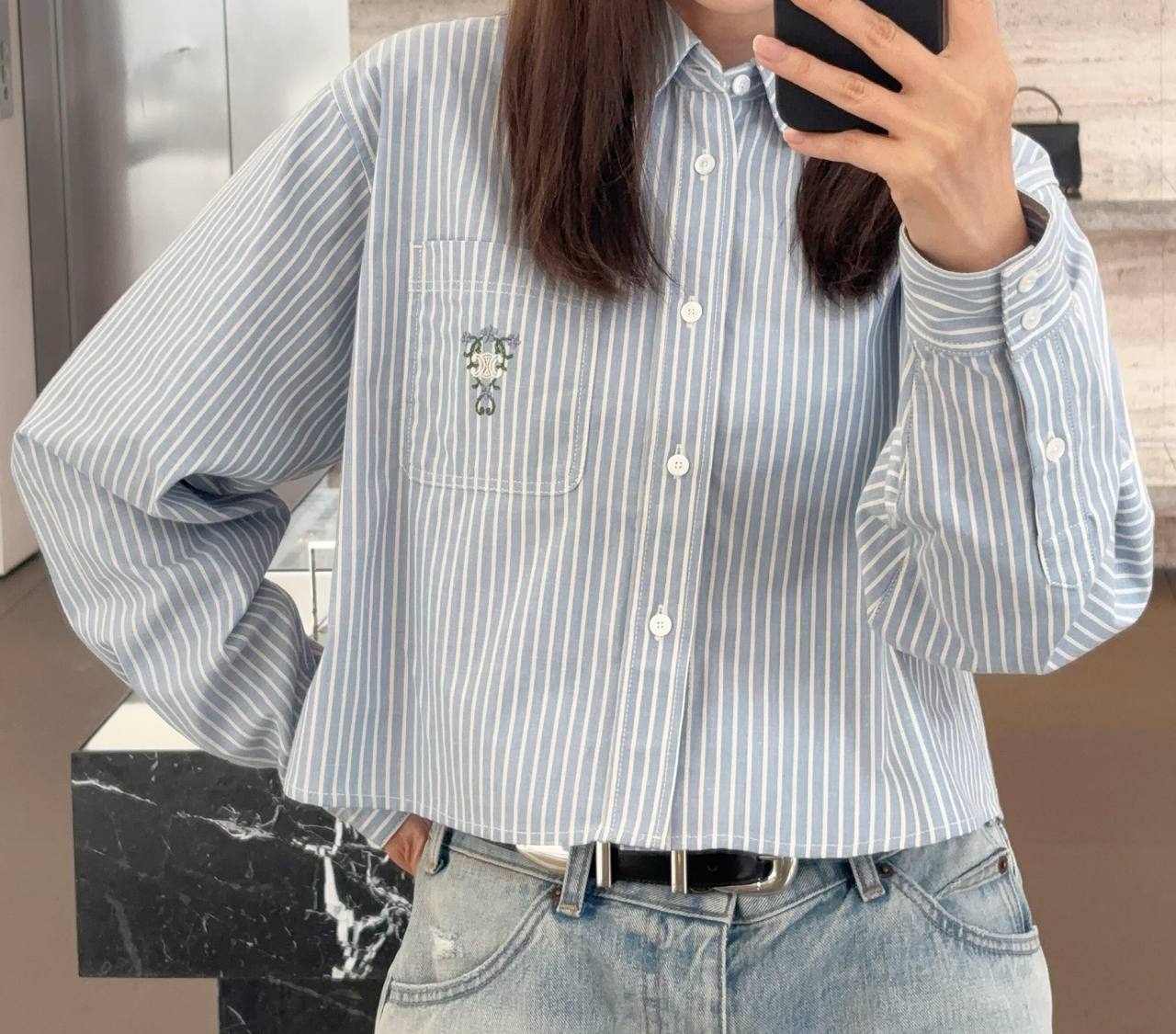 CELINE Женская рубашка из хлопка CELINE Женская рубашка из хлопка